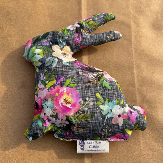Large Limited Edition Easter Bunny Toy Plushy 7" Floral