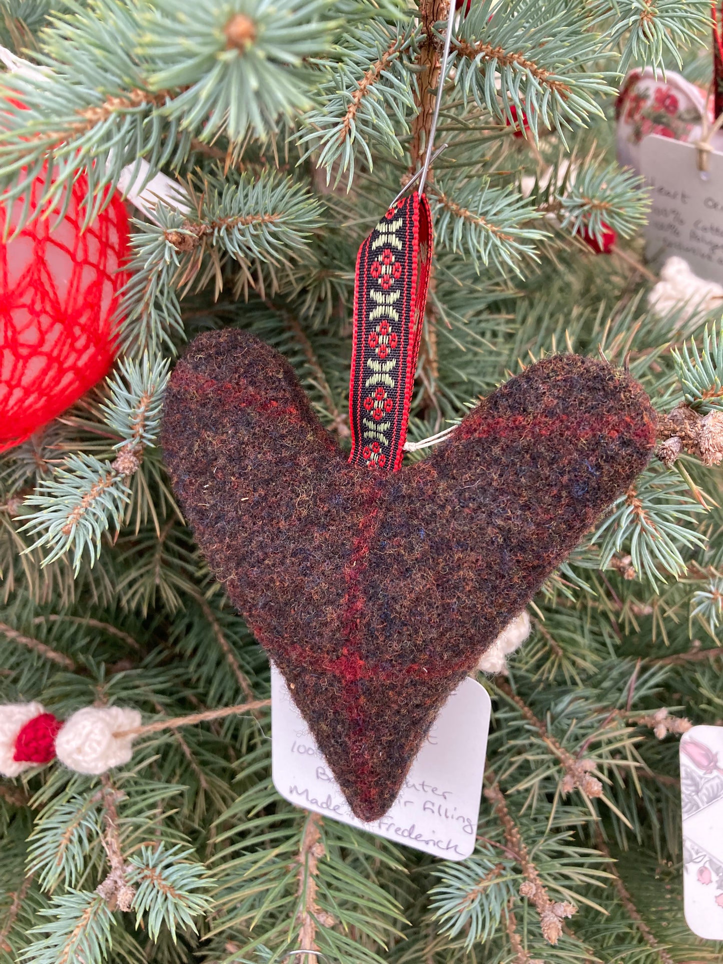 Wool heart ornament